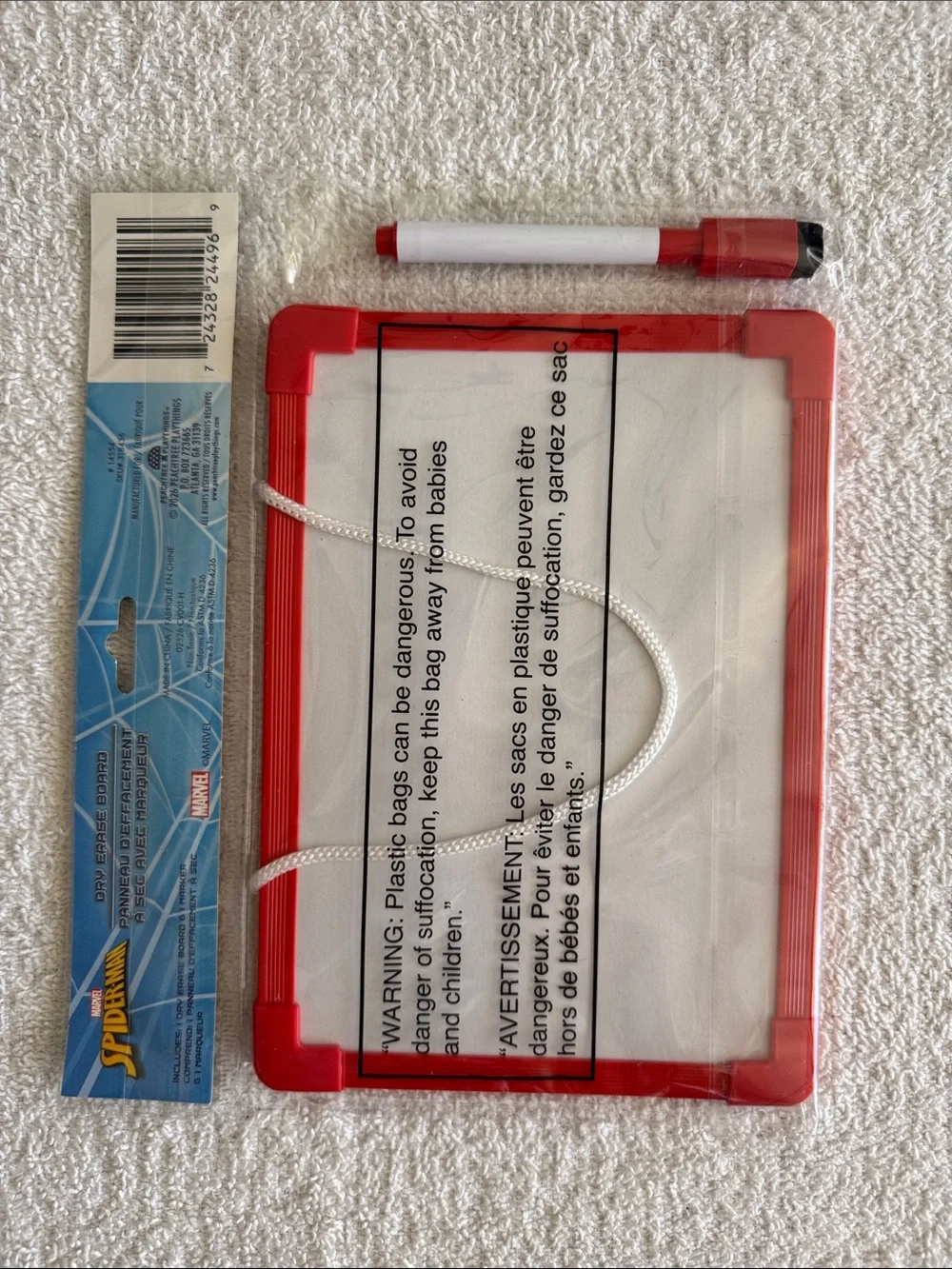 Marvel Spider-Man Red Dry Erase Drawing Board with Marker